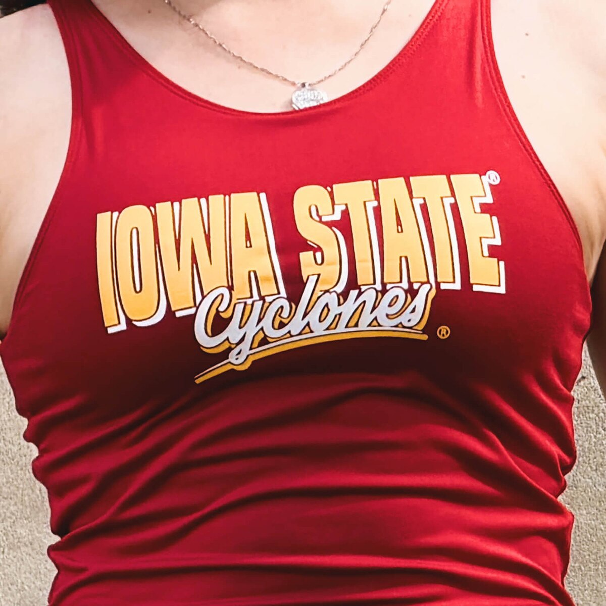 ZooZatz Women's Iowa State Cyclones Cardinal 26 Tank Top design close up